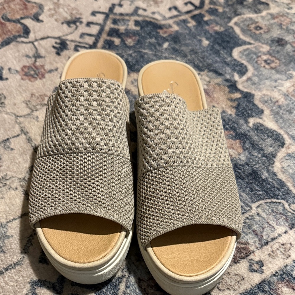 Dr. Scholl's Light Gray Slide Sandals